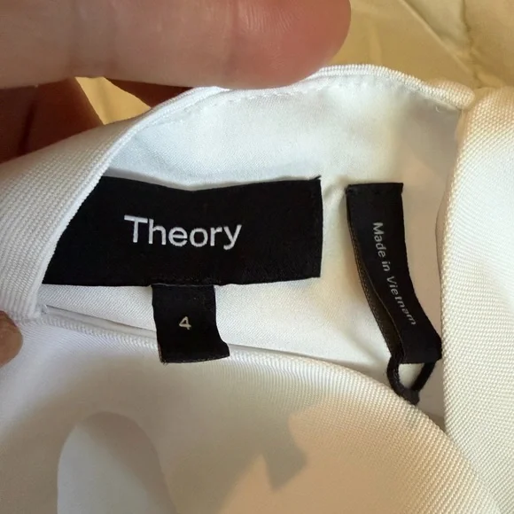 Theory White Halter Midi Dress with Cross-Back - Picture 7 of 15